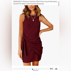 Maroon sleeveless wrap dress